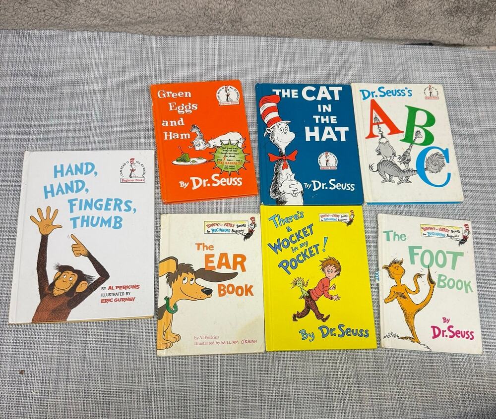 7 Hardcover Classic Beginning Children's Books Dr Seuss Al Perkins Vintage